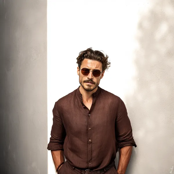 Brown_Pure_Linen_Shirt_For_Men