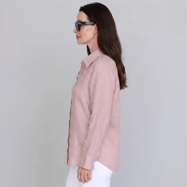 Mauve_Pink_100%_Pure_Linen_Shirt_For_Women'S
