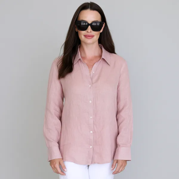 Mauve_Pink_100%_Pure_Linen_Shirt_For_Women'S