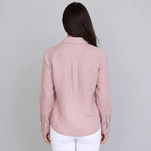 Mauve_Pink_100%_Pure_Linen_Shirt_For_Women'S