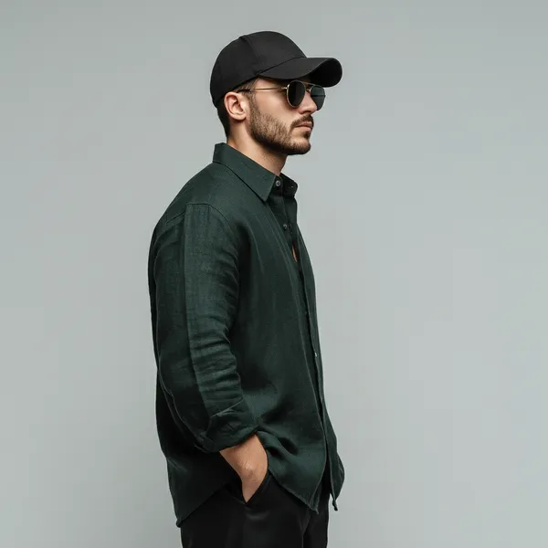 Dark_Emerald_Green_Pure_100%_Linen_Men'S_Shirt