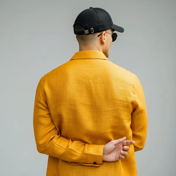 Men'S_Burnt_Goldenrod_Pure_100%_Linen_Shirt