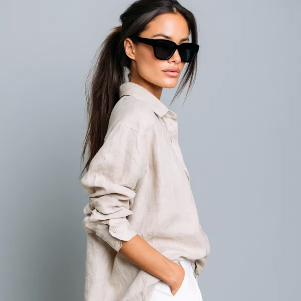 Natural_Beige_100%_Pure_Linen_Shirt_For_Women'S