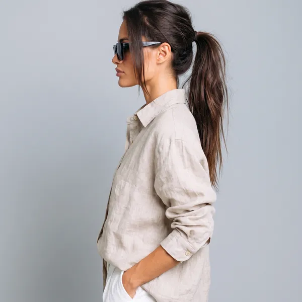 Natural_Beige_100%_Pure_Linen_Shirt_For_Women'S