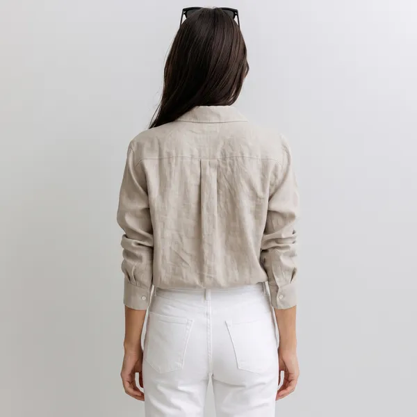 Natural_Beige_100%_Pure_Linen_Shirt_For_Women'S
