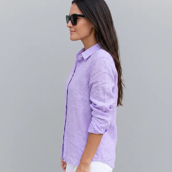 Pastel_Purple_100%_Pure_Linen_Shirt_For_Women'S