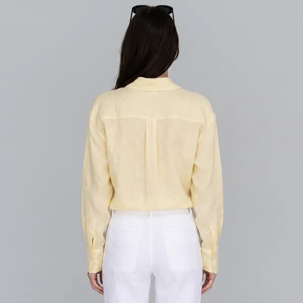 Pastel_Yellow_100%_Pure_Linen_Shirt_For_Women'S