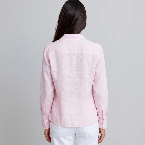 Powder_Pink_100%_Pure_Linen_Shirt_For_Women'S