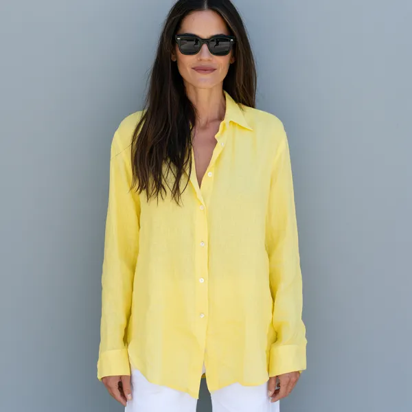 Primrose_Yellow_100%_Pure_Linen_Shirt_For_Women'S