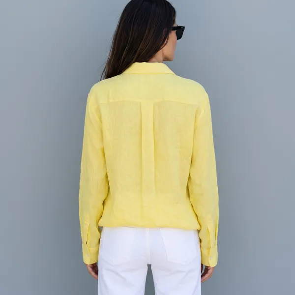 Primrose_Yellow_100%_Pure_Linen_Shirt_For_Women'S