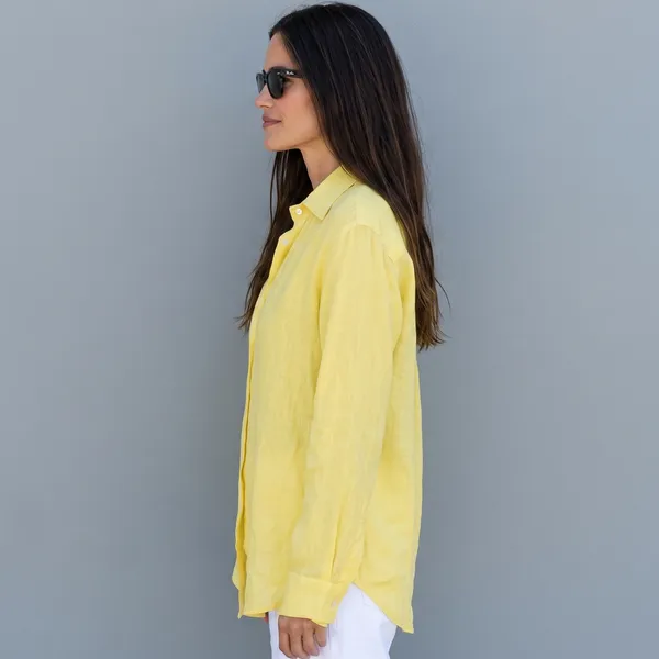 Primrose_Yellow_100%_Pure_Linen_Shirt_For_Women'S