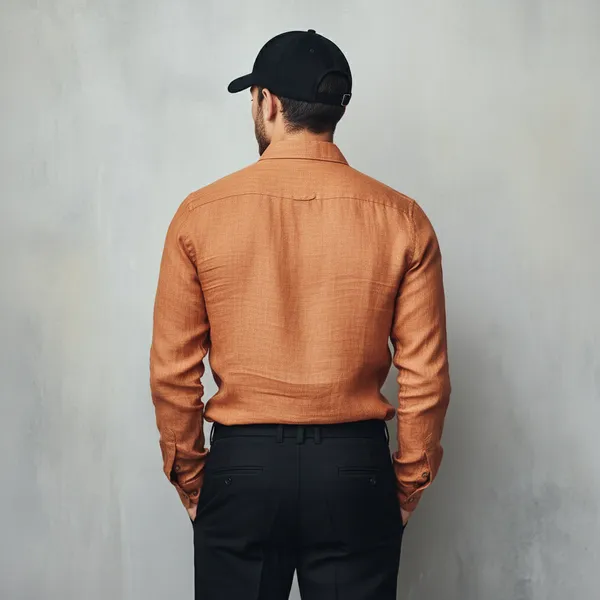 Rust_Coper_Pure_Linen_Men'S_Shirt