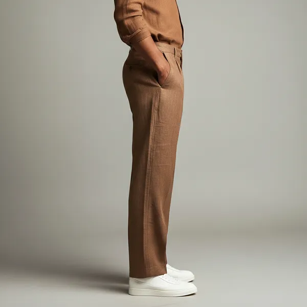 Light_Rust_Ultra-Breathable_Pure_Linen_Trousers_Men