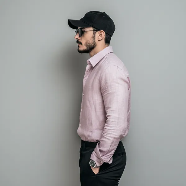 Stitchwa_Men's_Ash_Rose_Pure_100%_Linen_Shirt