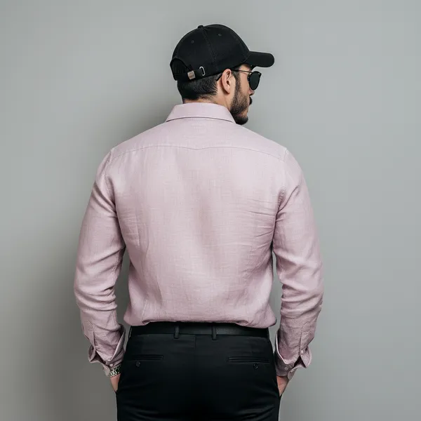 Stitchwa_Men's_Ash_Rose_Pure_100%_Linen_Shirt