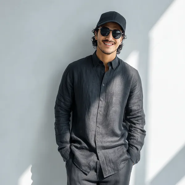 Raw_Black_Pure_Linen_Shirt_For_Men