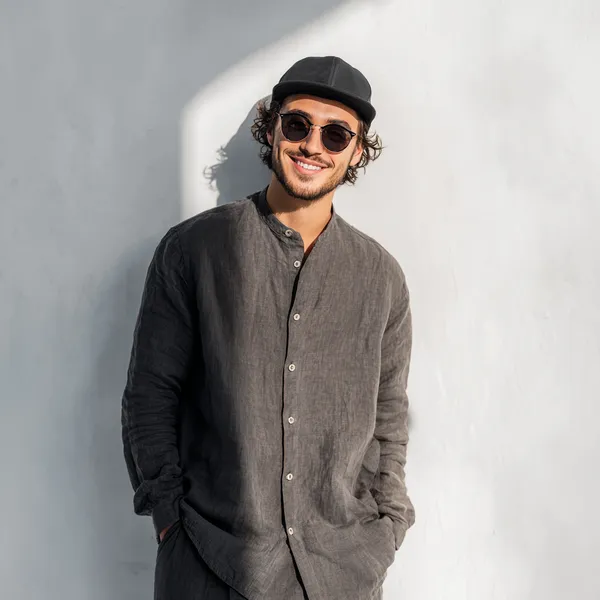 Dark_Gray_Pure_Linen_Shirt_For_Men