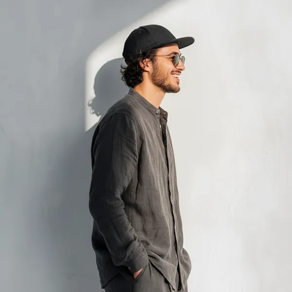 Dark_Gray_Pure_Linen_Shirt_For_Men