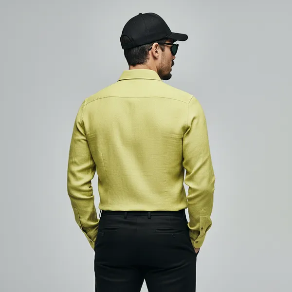 Men'S_Neon_Green__100%_Pure_Linen_Shirt