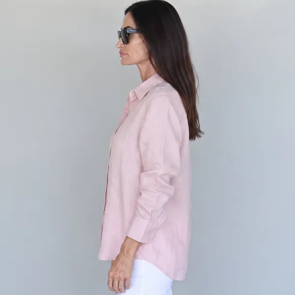 Soft_Pink_100%_Pure_Linen_Shirt_For_Women'S