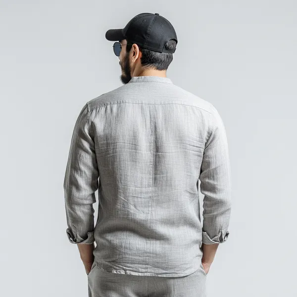 Light_Gray_Pure_Linen_Shirt_For_Men