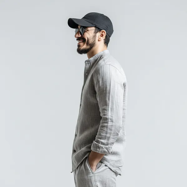 Light_Gray_Pure_Linen_Shirt_For_Men
