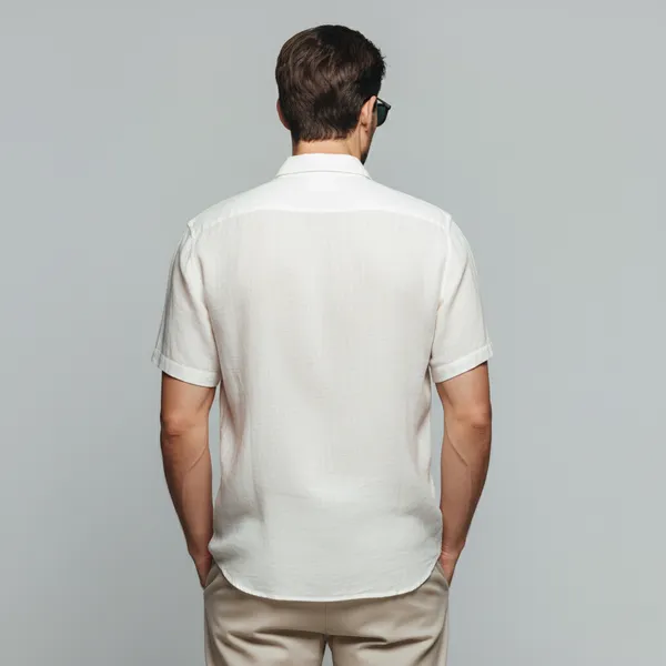 Lightweight_Half_Sleeve_Off-White_Linen_Shirt_Men