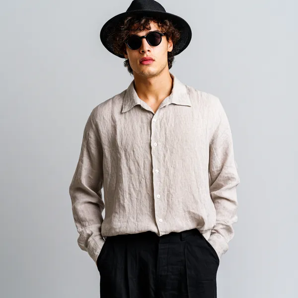 Premium_Stone_Beige_Men'S_Pure_100%_Linen_Shirt