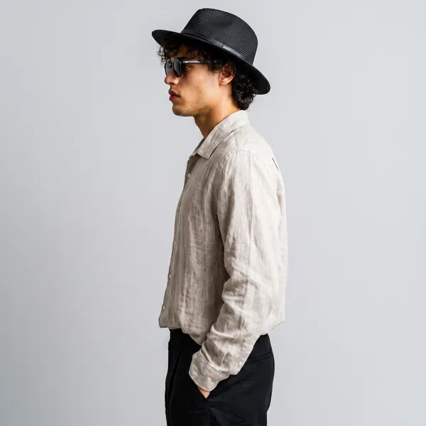 Premium_Stone_Beige_Men'S_Pure_100%_Linen_Shirt
