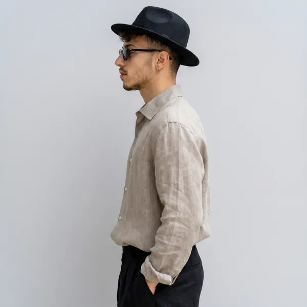 Men'S_Luxury_Beige__Pure_100%_Linen_Shirt