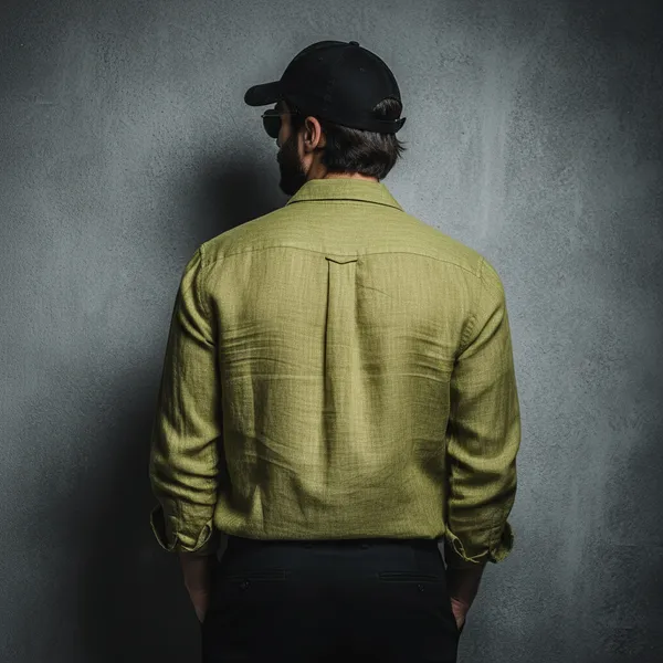 The_Essential_Rust_Moss_Pure_Linen_Shirt_For_Men'S