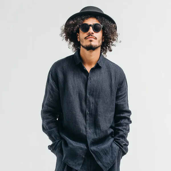 Luxury_Blue_Pure_100%_Linen_Men'S_Shirt