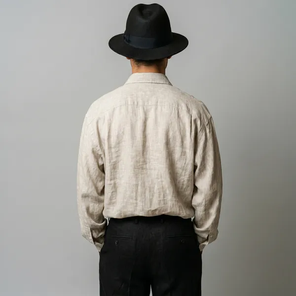 Men'S_Light_Tan_Beige__Pure_100%_Linen_Shirt