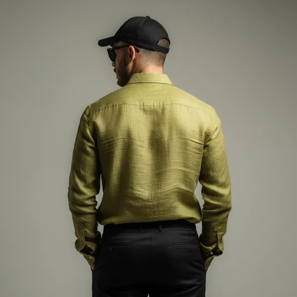 The_Essential_Moss_Pure_Linen_Shirt_For_Men'S