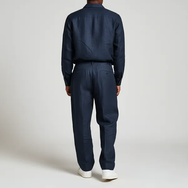 Dark_Blue_Pure_Linen_Resort_&_Beach_Wear_Trouser_For_Men