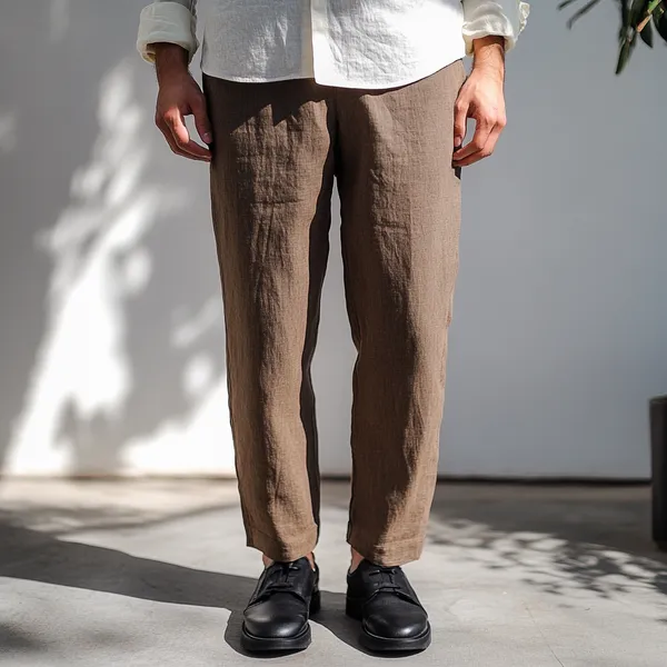 Light_Brown_Pure_Linen_Resort_&_Beach_Wear_Trouser_For_Men