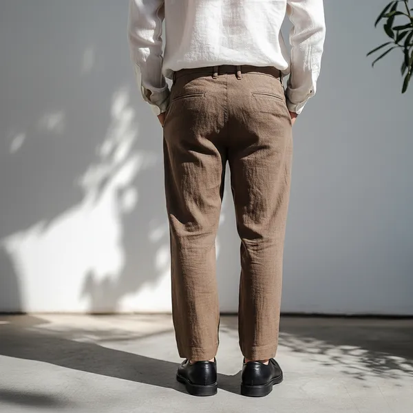 Light_Brown_Pure_Linen_Resort_&_Beach_Wear_Trouser_For_Men