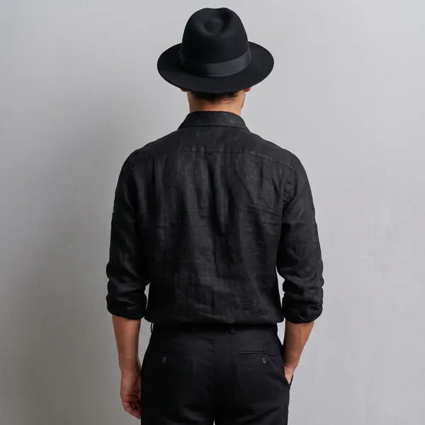 Classic_Black_Pure_100%_Linen_Shirt_For_men's