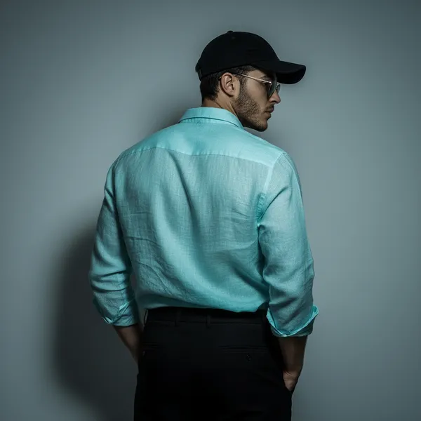 Classic_Light_Sea_Green_Pure_100%_Linen_Shirt_For_Men'S