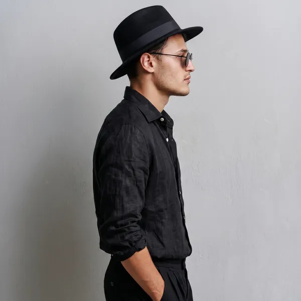 Classic_Black_Pure_100%_Linen_Shirt_For_men's