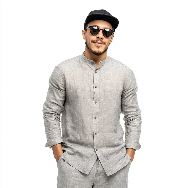 Gray_Pure_Linen_Shirt_For_Men