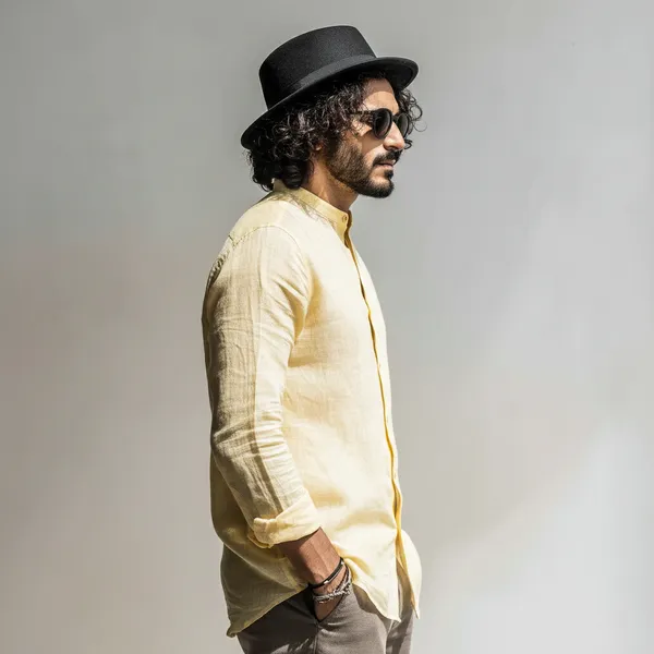 Signature_Lemon_Yellow_100%_Pure_Linen_Mandarin_Collar_Shirt