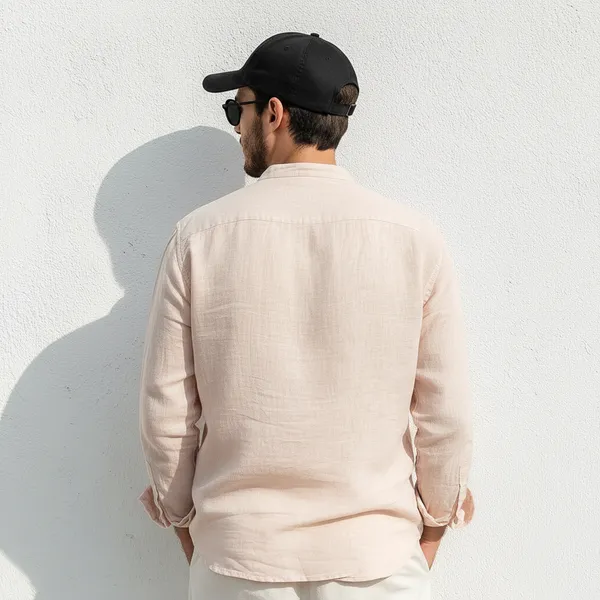 Blush_Pink_Pure_Linen_Shirt_For_Men