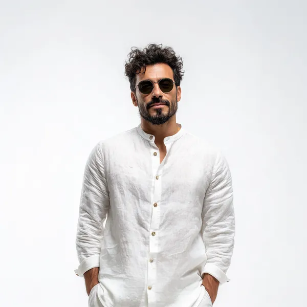 White_Pure_Linen_Shirt_For_Men
