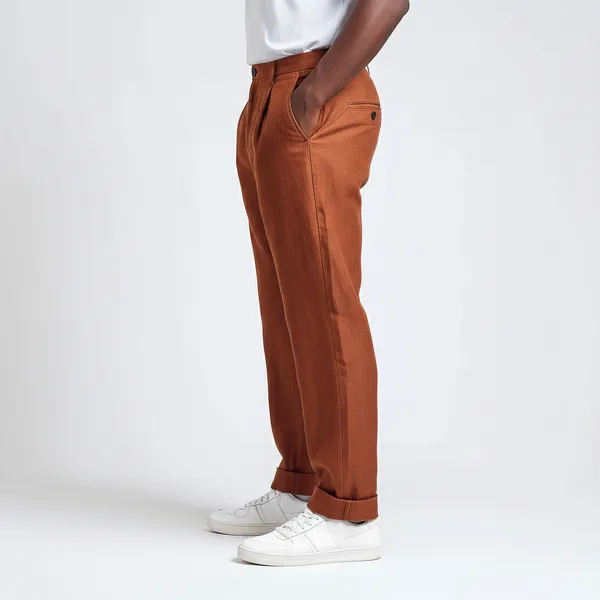 Burnt_Orange_100%_European_Linen_Tailored_Pants_Men