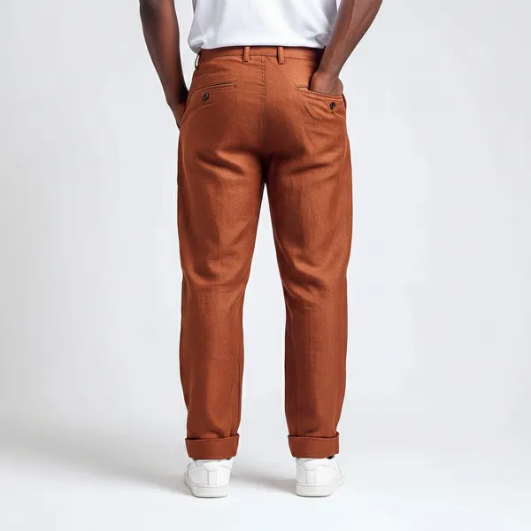 Burnt_Orange_100%_European_Linen_Tailored_Pants_Men