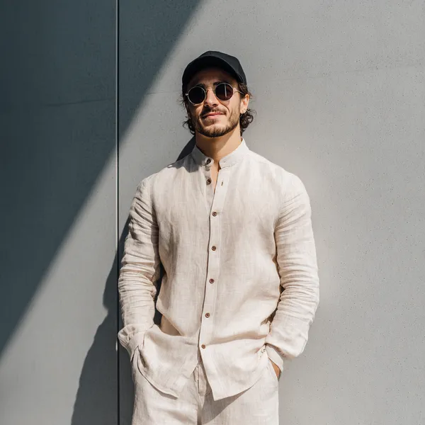 Ivory_Beige_Pure_Linen_Shirt_For_Men