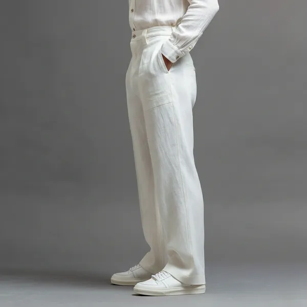 Off-White_Pure_Linen_Resort_&_Beach_Wear_Trouser_For_Men