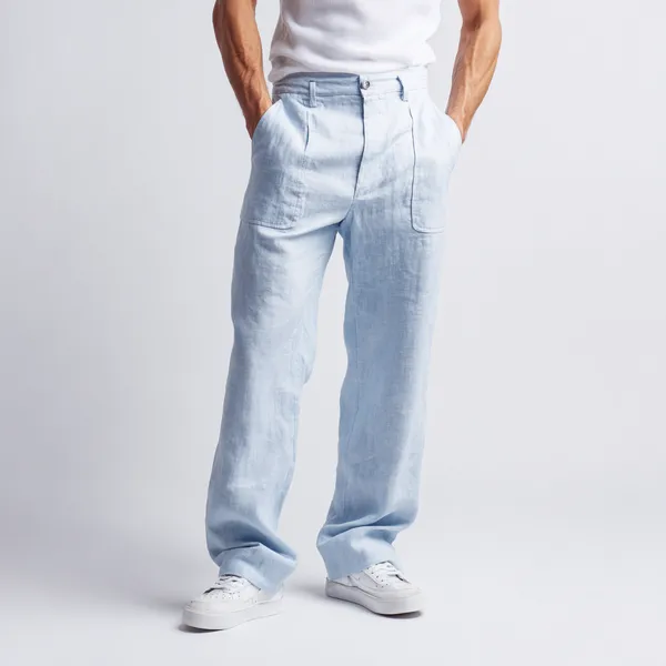 Ice_Blue_Pure_Linen_Resort_&_Beach_Wear_Trouser_For_Men