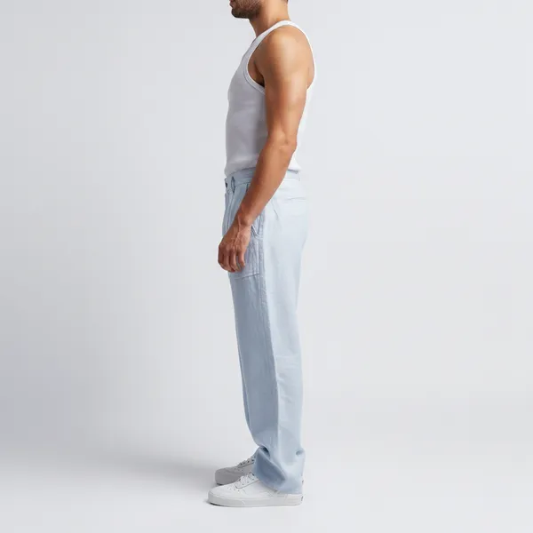 Ice_Blue_Pure_Linen_Resort_&_Beach_Wear_Trouser_For_Men